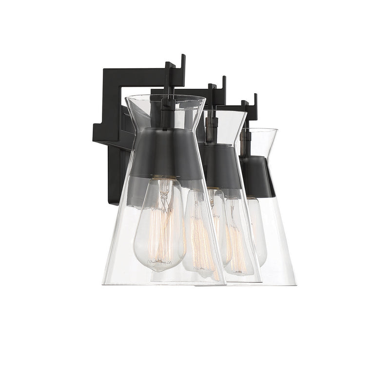 Savoy House 8-1830-3-BK Three Light Bathroom Vanity, Matte Black (5)
