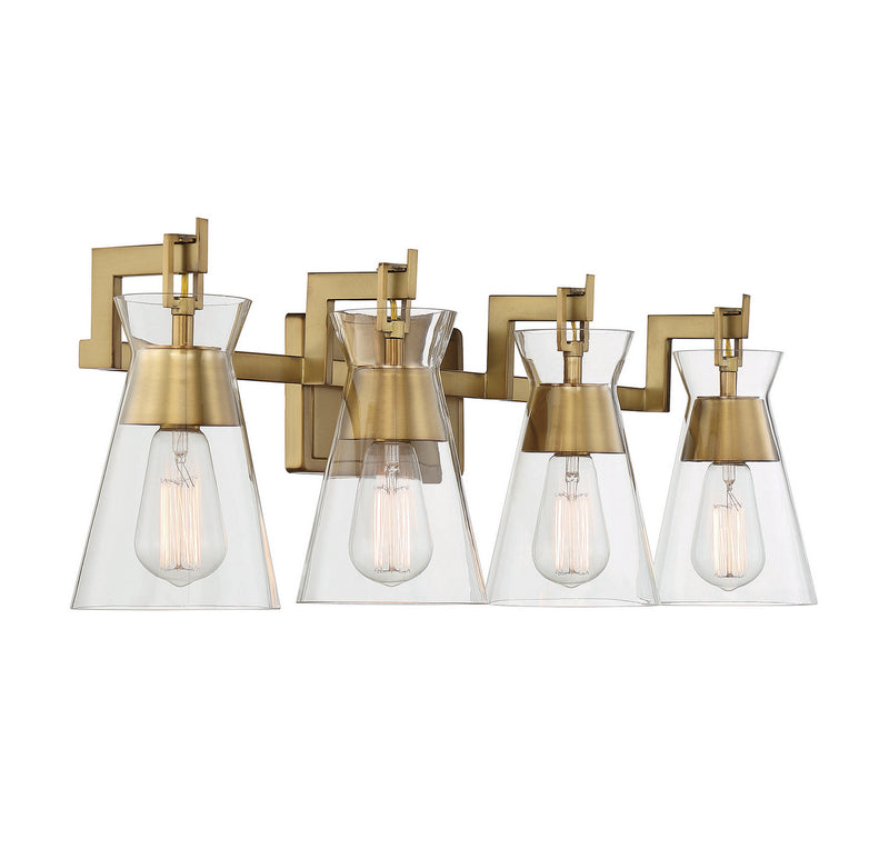 Savoy House 8-1830-4-322 Four Light Bathroom Vanity, Warm Brass (4)