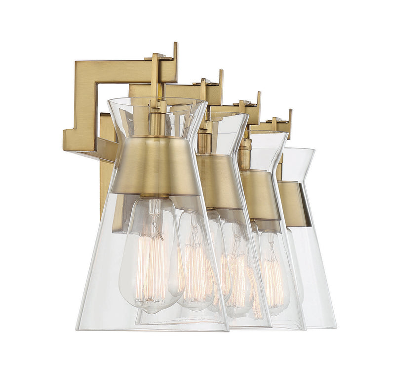 Savoy House 8-1830-4-322 Four Light Bathroom Vanity, Warm Brass (5)