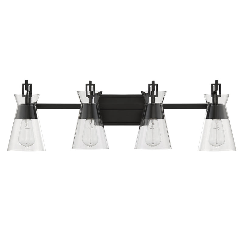 Savoy House 8-1830-4-BK Four Light Bathroom Vanity, Matte Black (2)