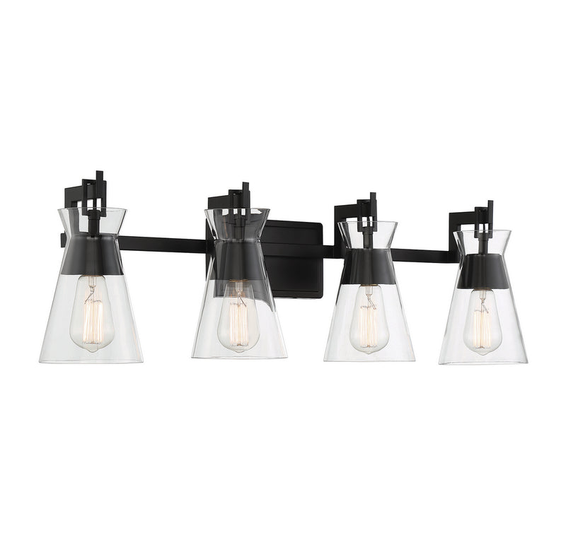 Savoy House 8-1830-4-BK Four Light Bathroom Vanity, Matte Black (3)