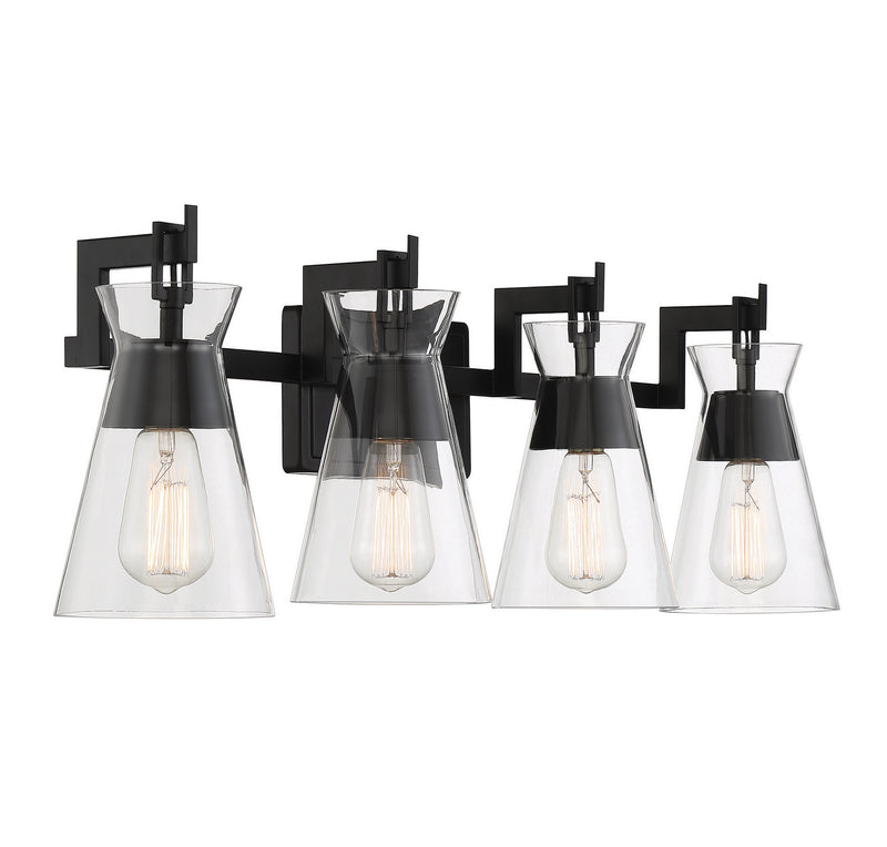 Savoy House 8-1830-4-BK Four Light Bathroom Vanity, Matte Black (4)