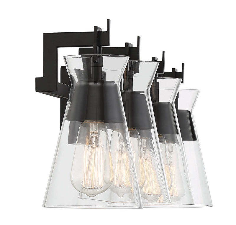 Savoy House 8-1830-4-BK Four Light Bathroom Vanity, Matte Black (5)