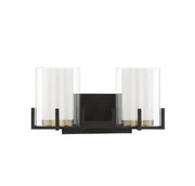 Savoy House 8-1977-2-143 Two Light Bathroom Vanity, Matte Black w/Warm Brass (2)