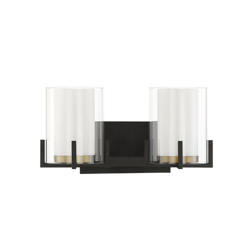 Savoy House 8-1977-2-143 Two Light Bathroom Vanity, Matte Black w/Warm Brass (2)
