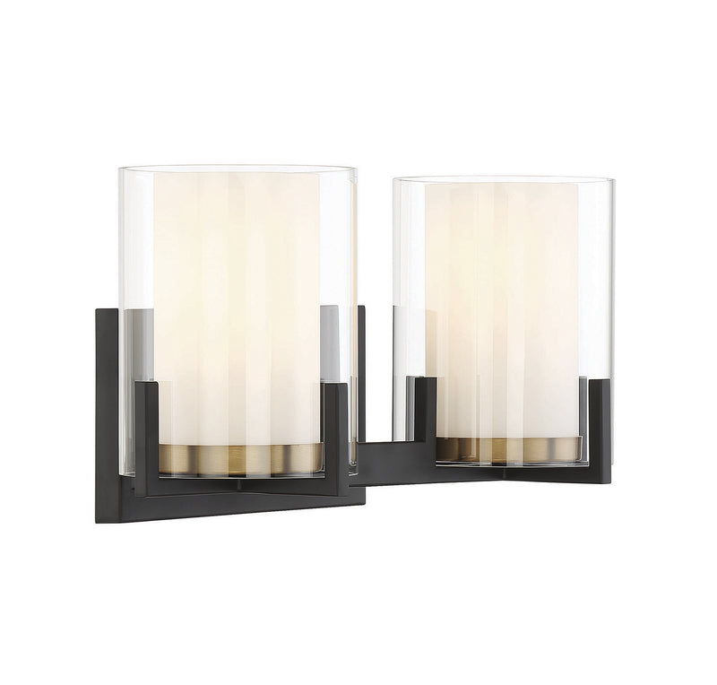 Savoy House 8-1977-2-143 Two Light Bathroom Vanity, Matte Black w/Warm Brass (4)