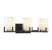 Savoy House 8-1977-3-143 Three Light Bathroom Vanity, Matte Black w/Warm Brass (3)