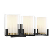 Savoy House 8-1977-3-143 Three Light Bathroom Vanity, Matte Black w/Warm Brass (4)