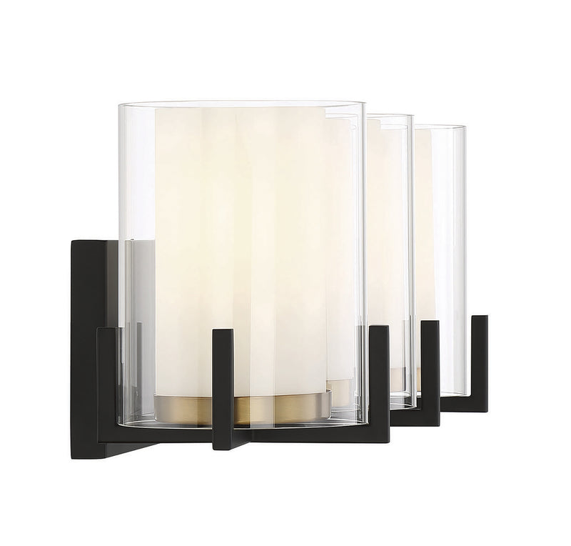 Savoy House 8-1977-3-143 Three Light Bathroom Vanity, Matte Black w/Warm Brass (5)