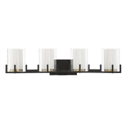 Savoy House 8-1977-4-143 Four Light Bathroom Vanity, Matte Black w/Warm Brass (2)
