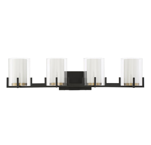 Savoy House 8-1977-4-143 Four Light Bathroom Vanity, Matte Black w/Warm Brass (2)