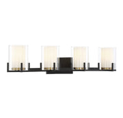 Savoy House 8-1977-4-143 Four Light Bathroom Vanity, Matte Black w/Warm Brass (3)