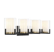 Savoy House 8-1977-4-143 Four Light Bathroom Vanity, Matte Black w/Warm Brass (4)