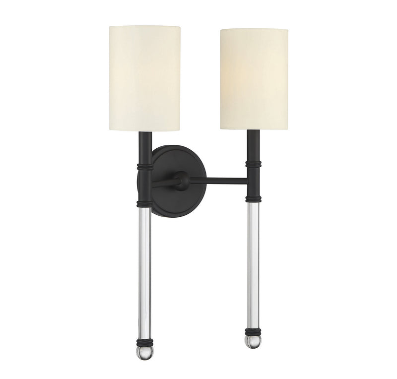 Savoy House 9-103-2-89 Two Light Wall Sconce, Matte Black (3)