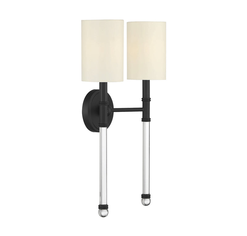 Savoy House 9-103-2-89 Two Light Wall Sconce, Matte Black (4)
