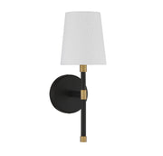 Savoy House 9-1632-1-143 One Light Wall Sconce, Matte Black w/Warm Brass (2)