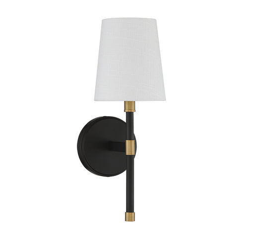 Savoy House 9-1632-1-143 One Light Wall Sconce, Matte Black w/Warm Brass (2)