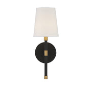 Savoy House 9-1632-1-143 One Light Wall Sconce, Matte Black w/Warm Brass (3)
