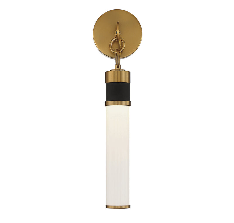 Savoy House 9-1638-1-143 LED Wall Sconce, Matte Black w/Warm Brass (3)