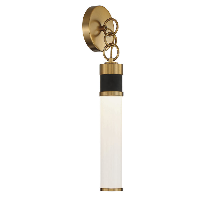 Savoy House 9-1638-1-143 LED Wall Sconce, Matte Black w/Warm Brass (4)