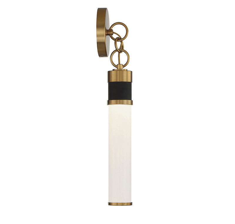Savoy House 9-1638-1-143 LED Wall Sconce, Matte Black w/Warm Brass (5)
