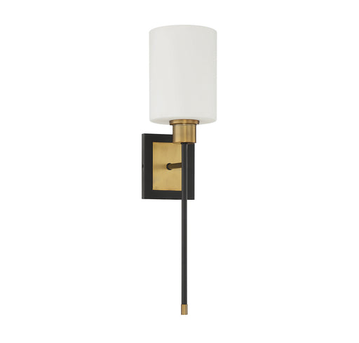 Savoy House 9-1645-1-143 One Light Wall Sconce, Matte Black w/Warm Brass (2)