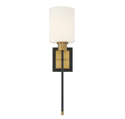Savoy House 9-1645-1-143 One Light Wall Sconce, Matte Black w/Warm Brass (3)