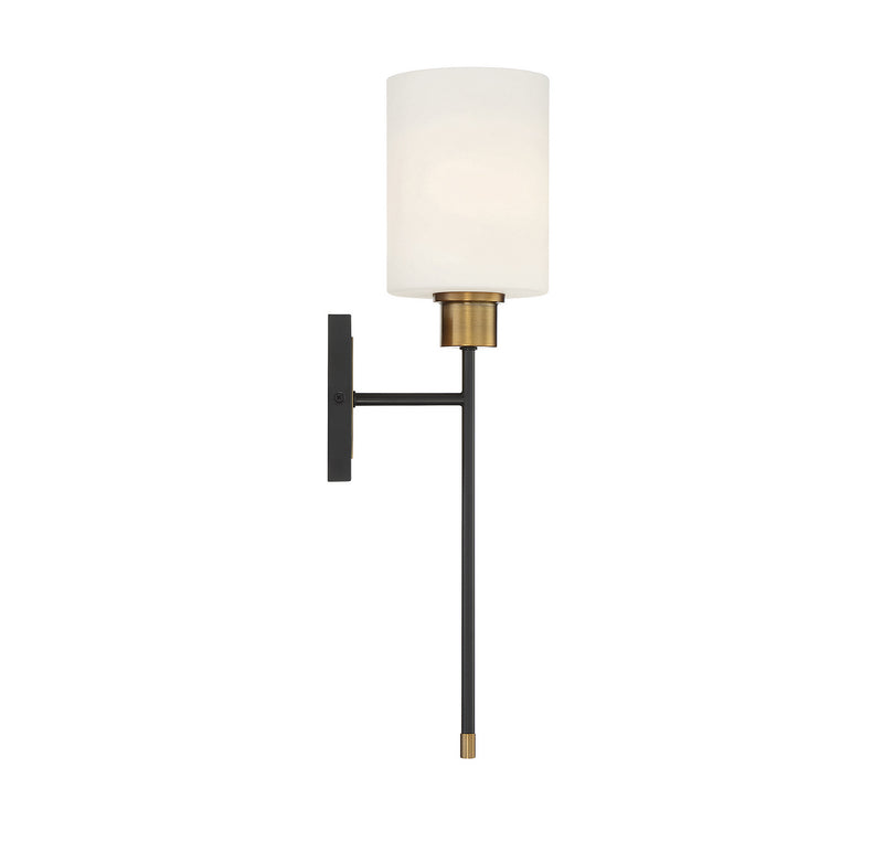 Savoy House 9-1645-1-143 One Light Wall Sconce, Matte Black w/Warm Brass (5)