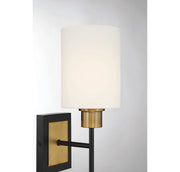 Savoy House 9-1645-1-143 One Light Wall Sconce, Matte Black w/Warm Brass (6)