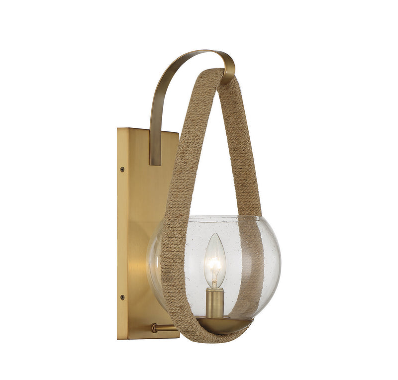 Savoy House 9-1826-1-320 One Light Wall Sconce, Warm Brass/Rope (4)