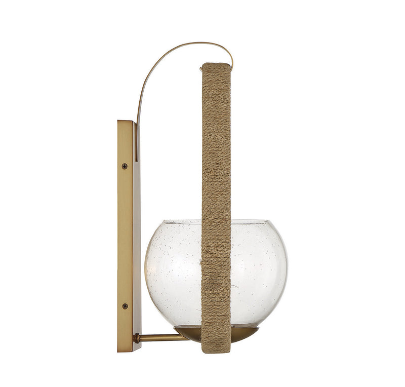 Savoy House 9-1826-1-320 One Light Wall Sconce, Warm Brass/Rope (5)