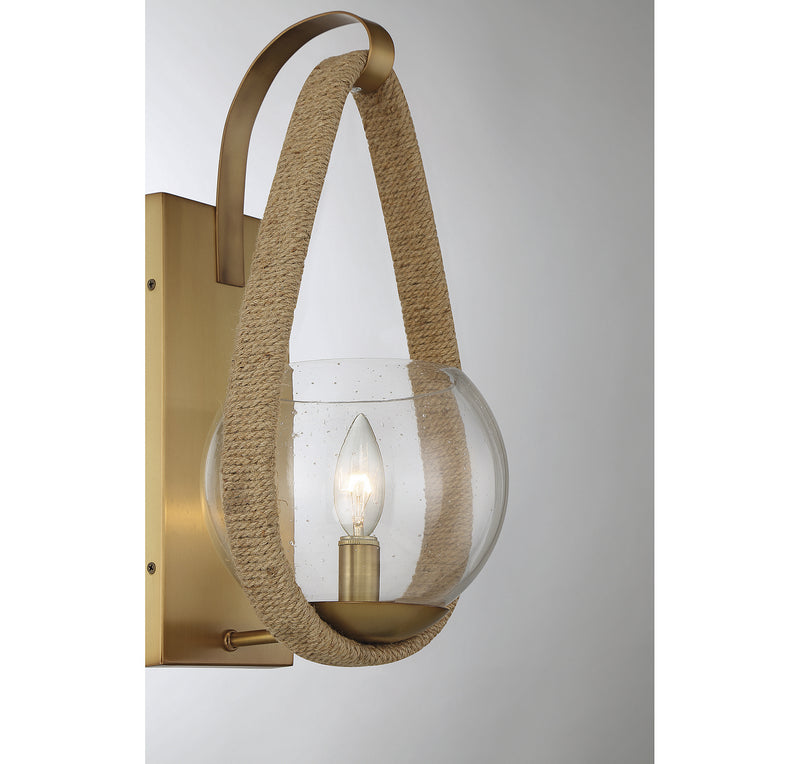 Savoy House 9-1826-1-320 One Light Wall Sconce, Warm Brass/Rope (6)