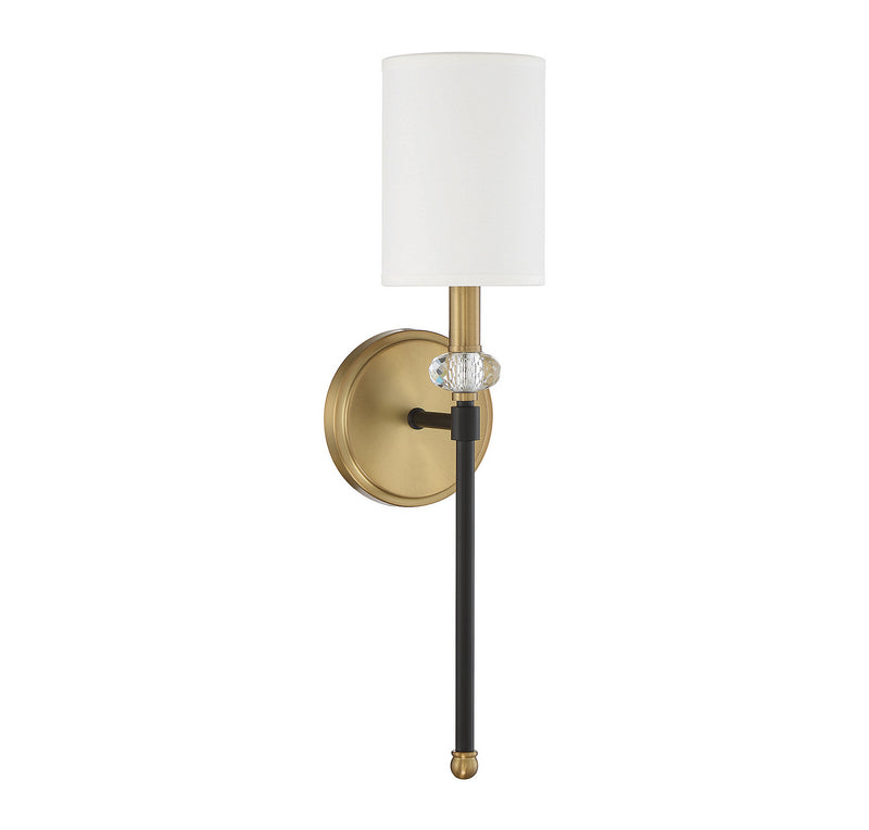 Savoy House 9-1888-1-143 One Light Wall Sconce, Matte Black w/Warm Brass (2)