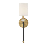 Savoy House 9-1888-1-143 One Light Wall Sconce, Matte Black w/Warm Brass (3)