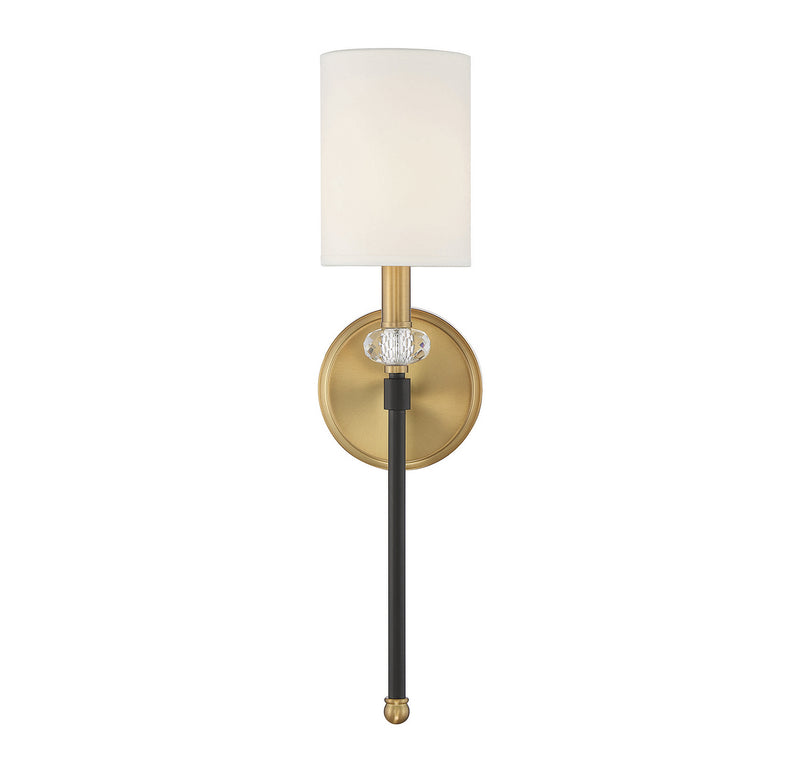 Savoy House 9-1888-1-143 One Light Wall Sconce, Matte Black w/Warm Brass (3)