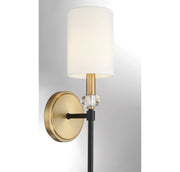 Savoy House 9-1888-1-143 One Light Wall Sconce, Matte Black w/Warm Brass (6)