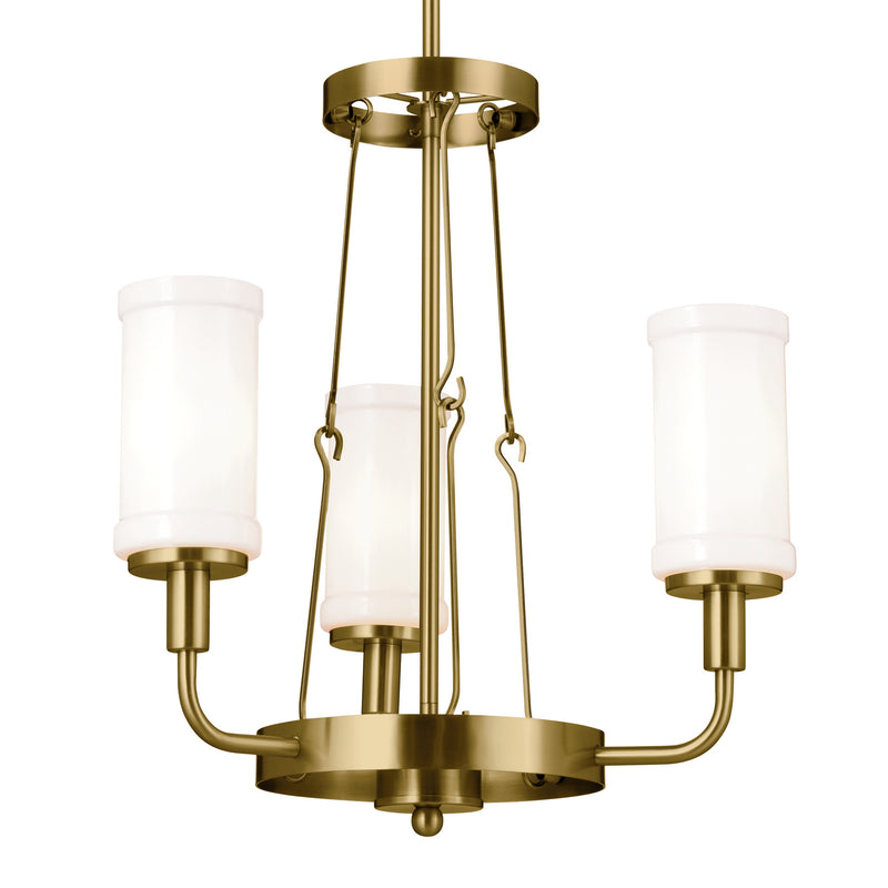 Kichler 52450NBR Three Light Mini Chandelier, Natural Brass (2)