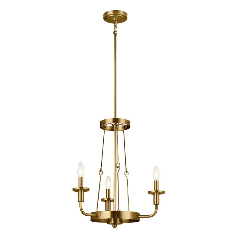 Kichler 52450NBR Three Light Mini Chandelier, Natural Brass (3)