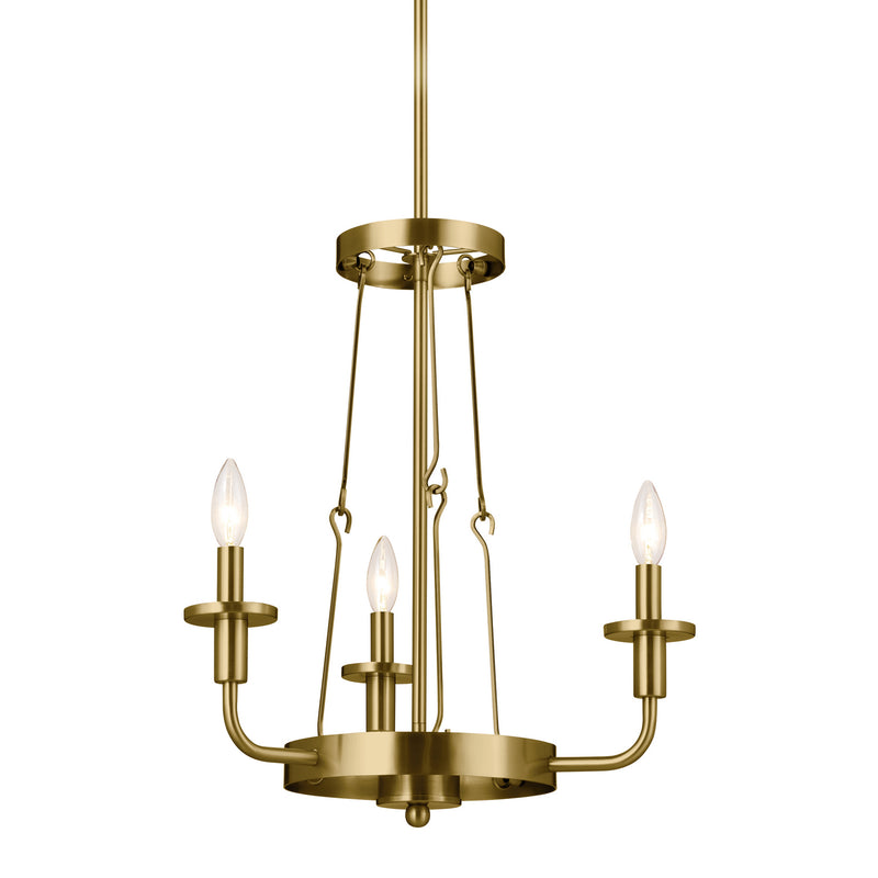 Kichler 52450NBR Three Light Mini Chandelier, Natural Brass (4)