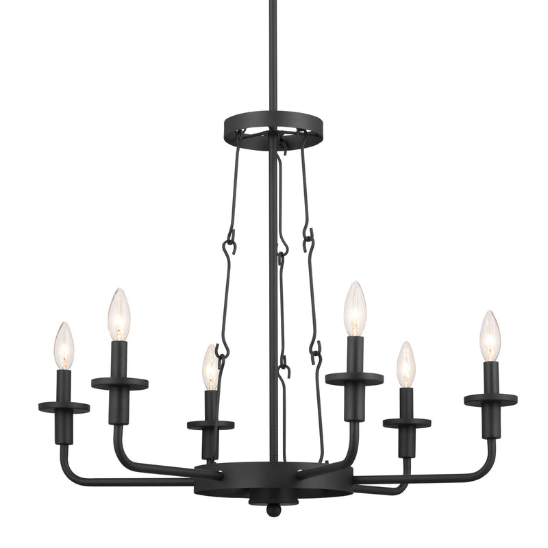 Kichler 52451BKT Six Light Chandelier, Textured Black (3)