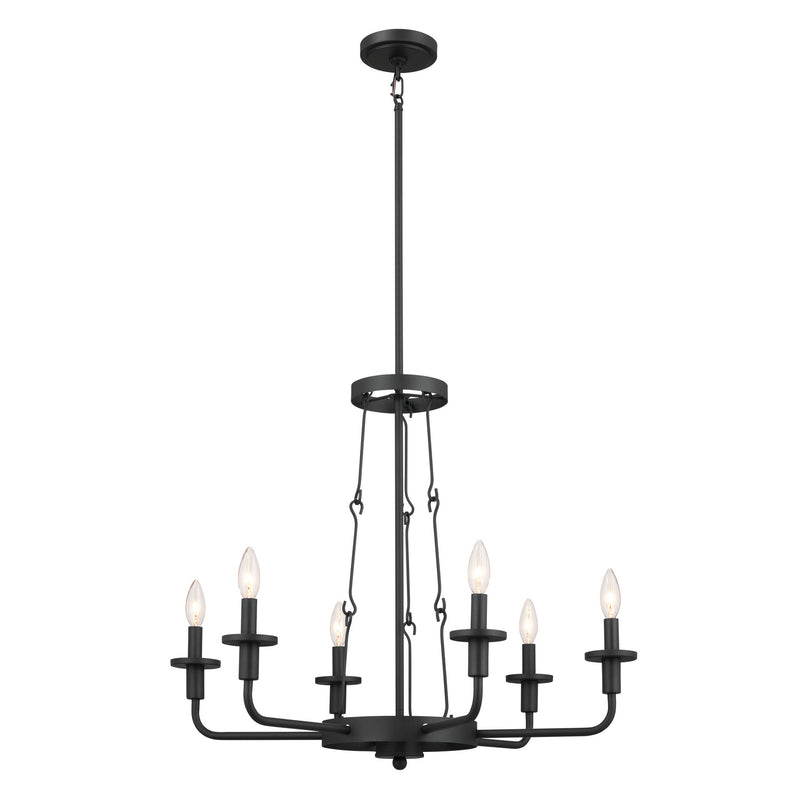 Kichler 52451BKT Six Light Chandelier, Textured Black (4)