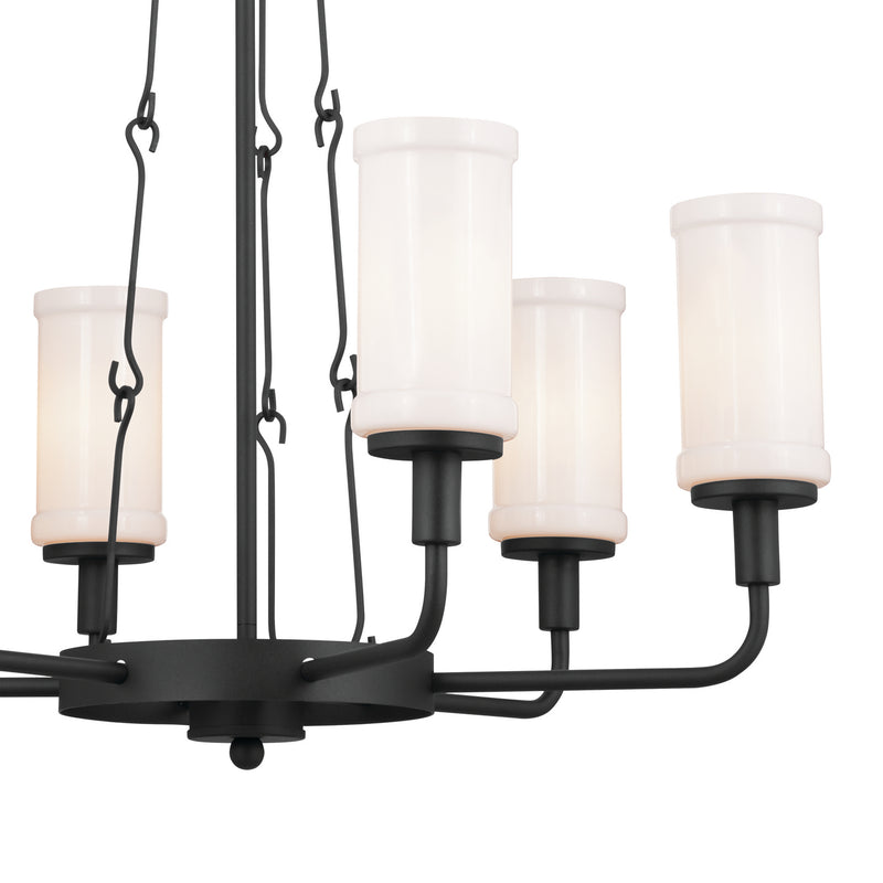 Kichler 52451BKT Six Light Chandelier, Textured Black (5)