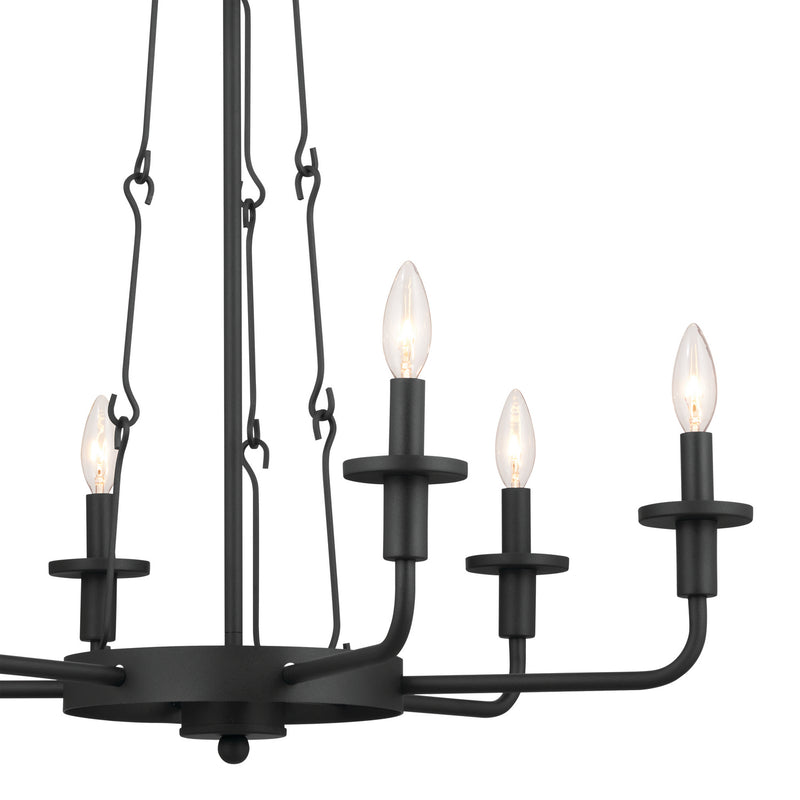 Kichler 52451BKT Six Light Chandelier, Textured Black (6)