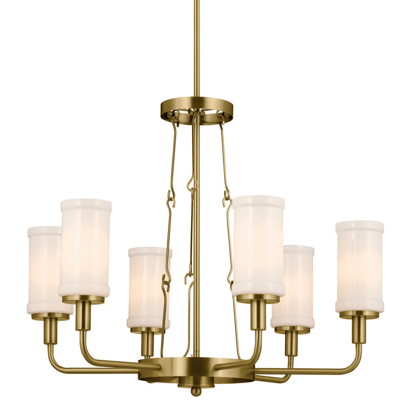Kichler 52451NBR Six Light Chandelier, Natural Brass (2)