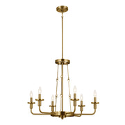 Kichler 52451NBR Six Light Chandelier, Natural Brass (3)