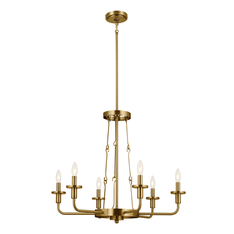 Kichler 52451NBR Six Light Chandelier, Natural Brass (3)