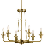 Kichler 52451NBR Six Light Chandelier, Natural Brass (4)