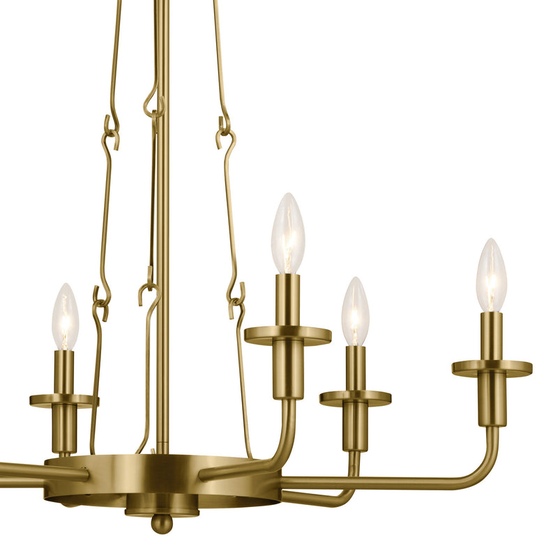 Kichler 52451NBR Six Light Chandelier, Natural Brass (5)
