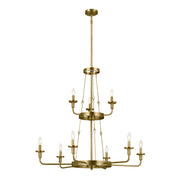 Kichler 52452NBR Nine Light Chandelier, Natural Brass (2)