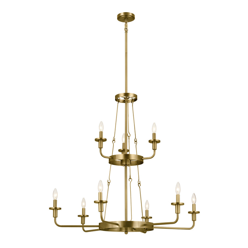 Kichler 52452NBR Nine Light Chandelier, Natural Brass (2)